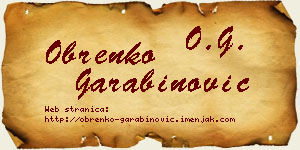 Obrenko Garabinović vizit kartica